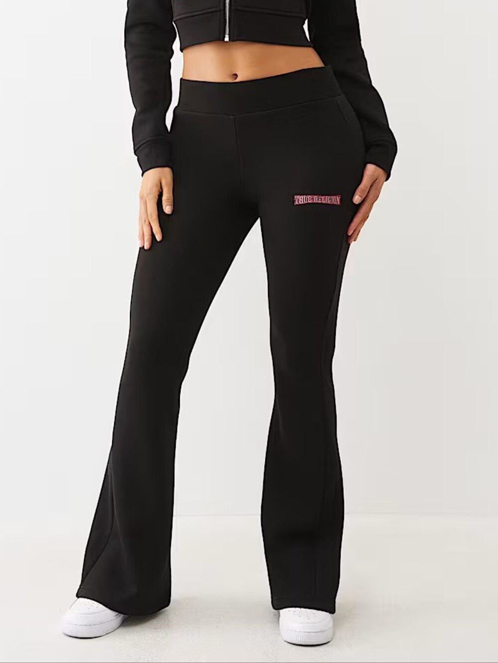 True Religion Black Rainbow Stitch Horseshoe Bootcut Sweatpants